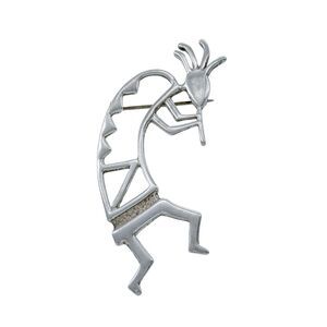 Vintage Southwestern Sterling Silver 925 Kokopelli Cut Out Pin Brooch